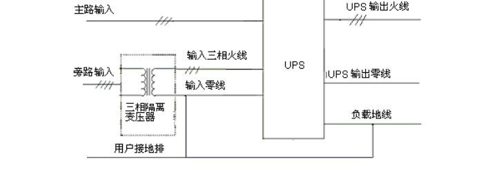 三相旁路输入隔离变压器的接线方式